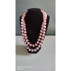 Pink Flower Lei Necklace Hawaiian Hula Party Luau Costume Accessory